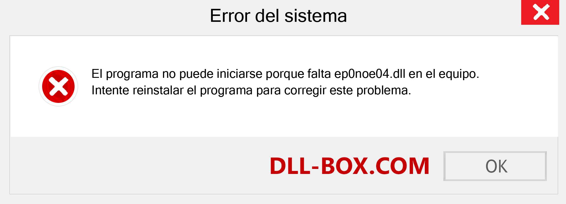 ¿Falta el archivo ep0noe04.dll ?. Descargar para Windows 7, 8, 10 - Corregir ep0noe04 dll Missing Error en Windows, fotos, imágenes