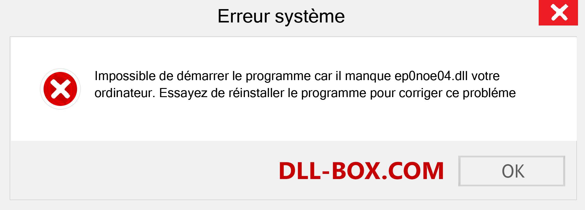 Le fichier ep0noe04.dll est manquant ?. Télécharger pour Windows 7, 8, 10 - Correction de l'erreur manquante ep0noe04 dll sur Windows, photos, images